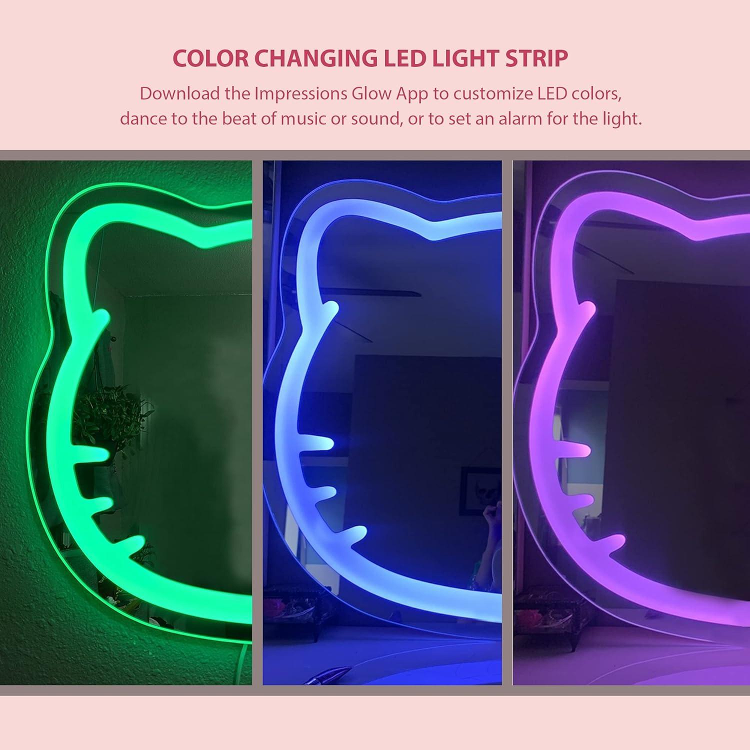 IMPRESSIONS VANITY · COMPANY Hello Kitty Wall Mirror with Wi-Fi, Smart Touch Sensitive Makeup Vanity Mirror with App Controller