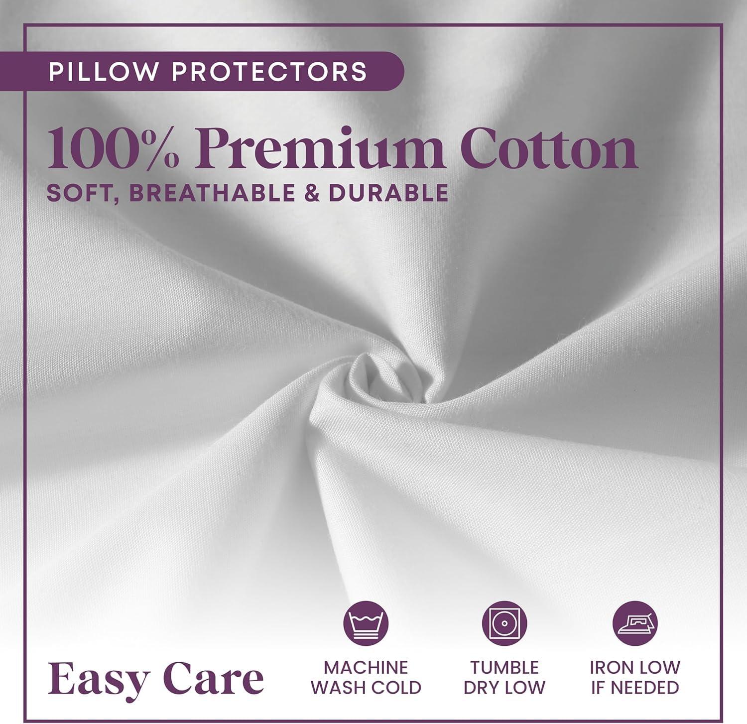 Circles Home 100% Cotton Wedge Pillow Protector with Zipper – (25x25x10x2)