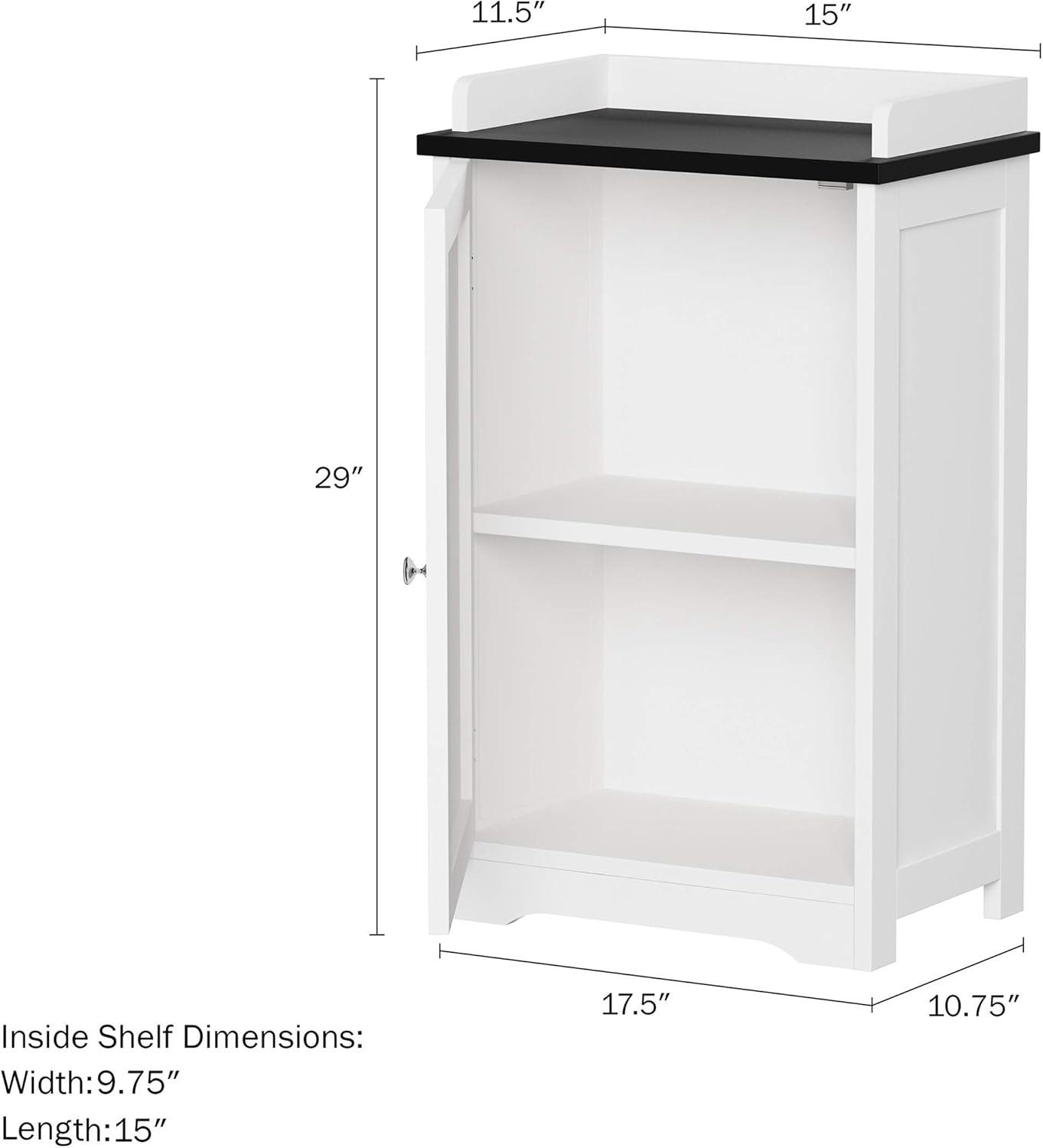 White Shaker Style Freestanding Cabinet with Adjustable Shelves