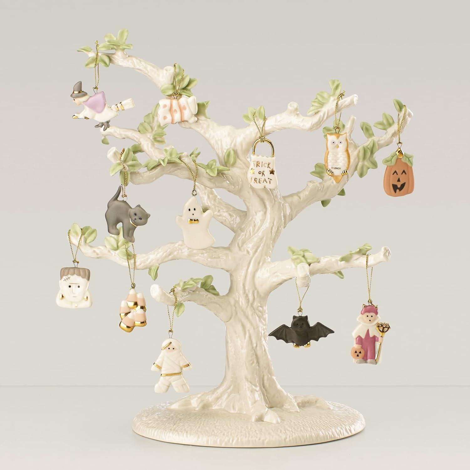 Lenox ORNAMENT TREES 13 Piece Trick or Treat Ornament and Tree Set