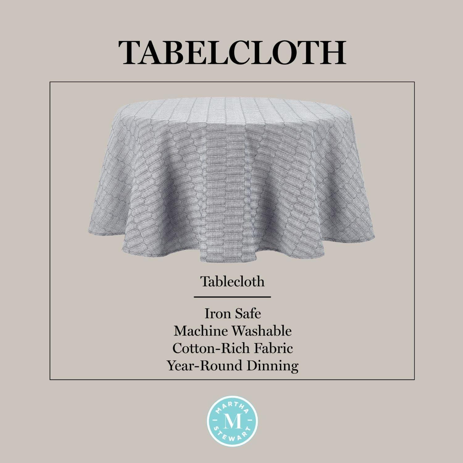 Martha Stewart Geometric Round Tablecloth