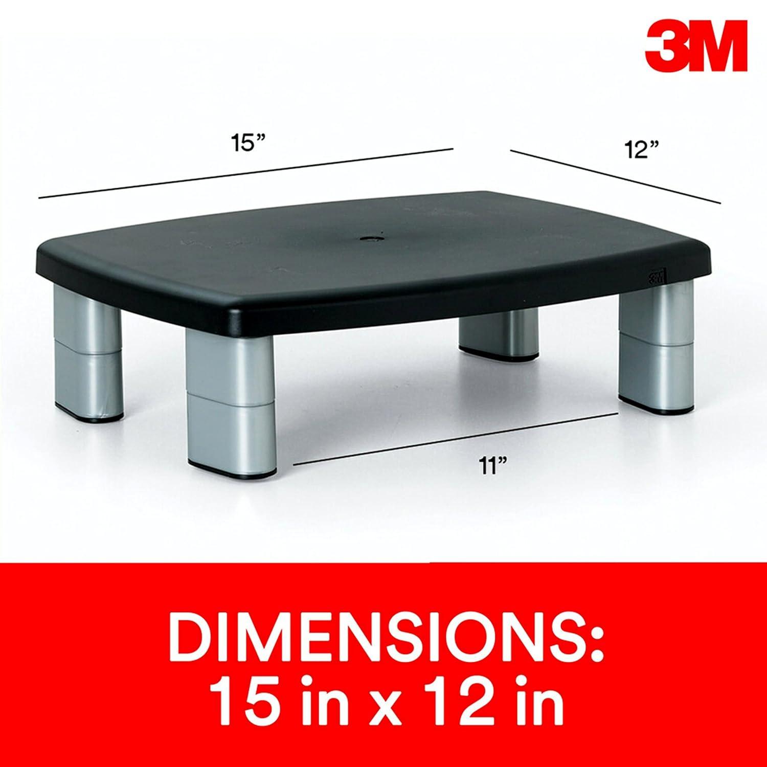 3M 3M Adjustable Height Monitor Stand Plastic Stackable Monitor Stand