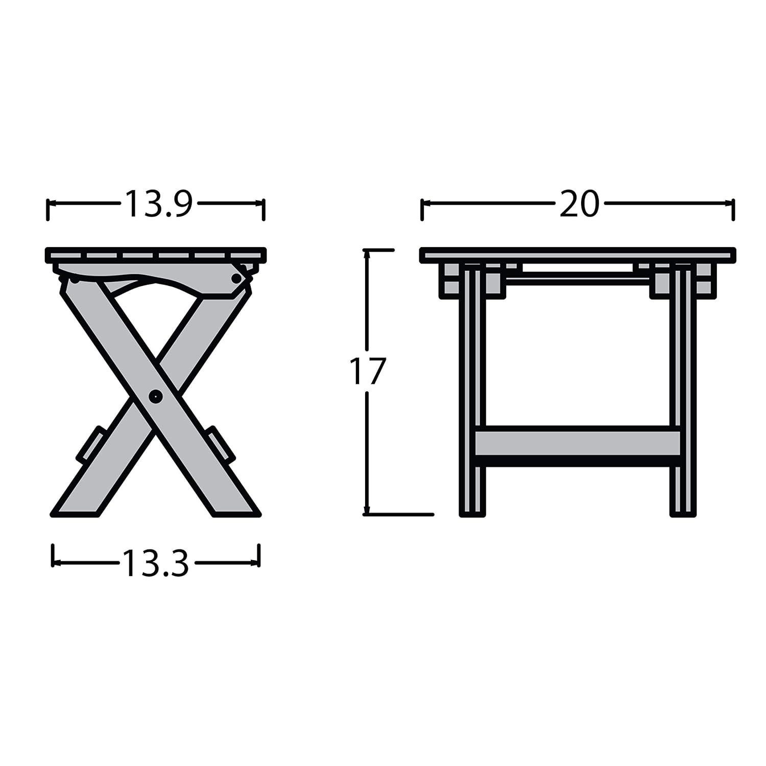 Folding Adirondack Side Table Coastal Teak Gray- Highwood: Weather-Resistant, 304-Grade Stainless Hardware, No Assembly Required