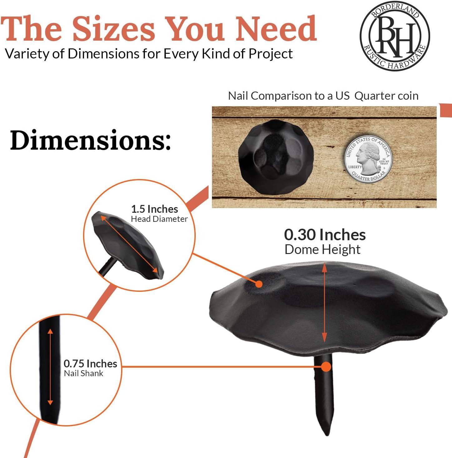 10 Pack 1.5 Inch Oil Rubbed Bronze Decorative Door Nail Clavos By Borderland Rustic Hardware