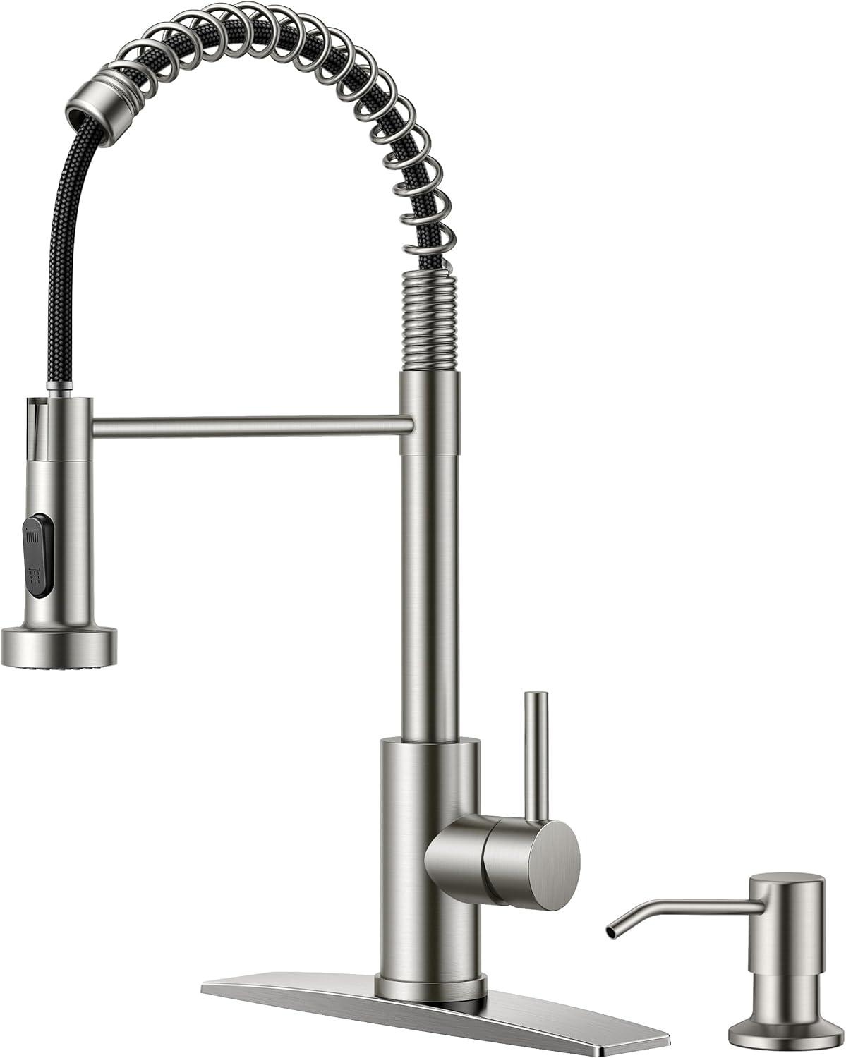 Pull Down Single Handle Kitchen Faucet with Accessories