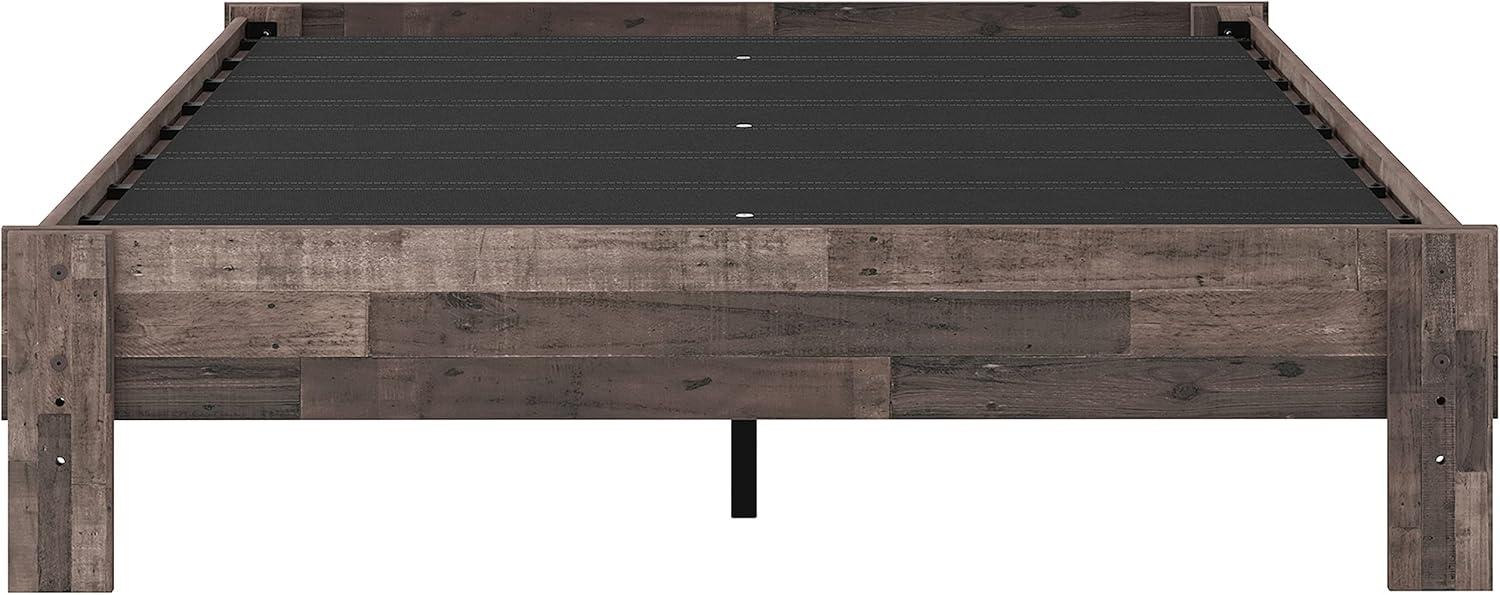 Queen Neillsville Platform Bed Gray - Signature Design by Ashley: Wood Frame, No Box Spring Needed