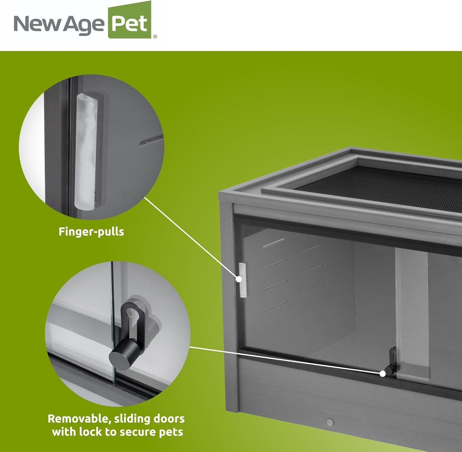 New Age Pet® ECOFLEX® 36 in. Mojave Reptile Terrarium Lounge - Durable Composite Habitat with Ventilated Side Panels, Removable Sliding Glass Doors and Mesh Screen Top for UV/Heat Lamp Setup