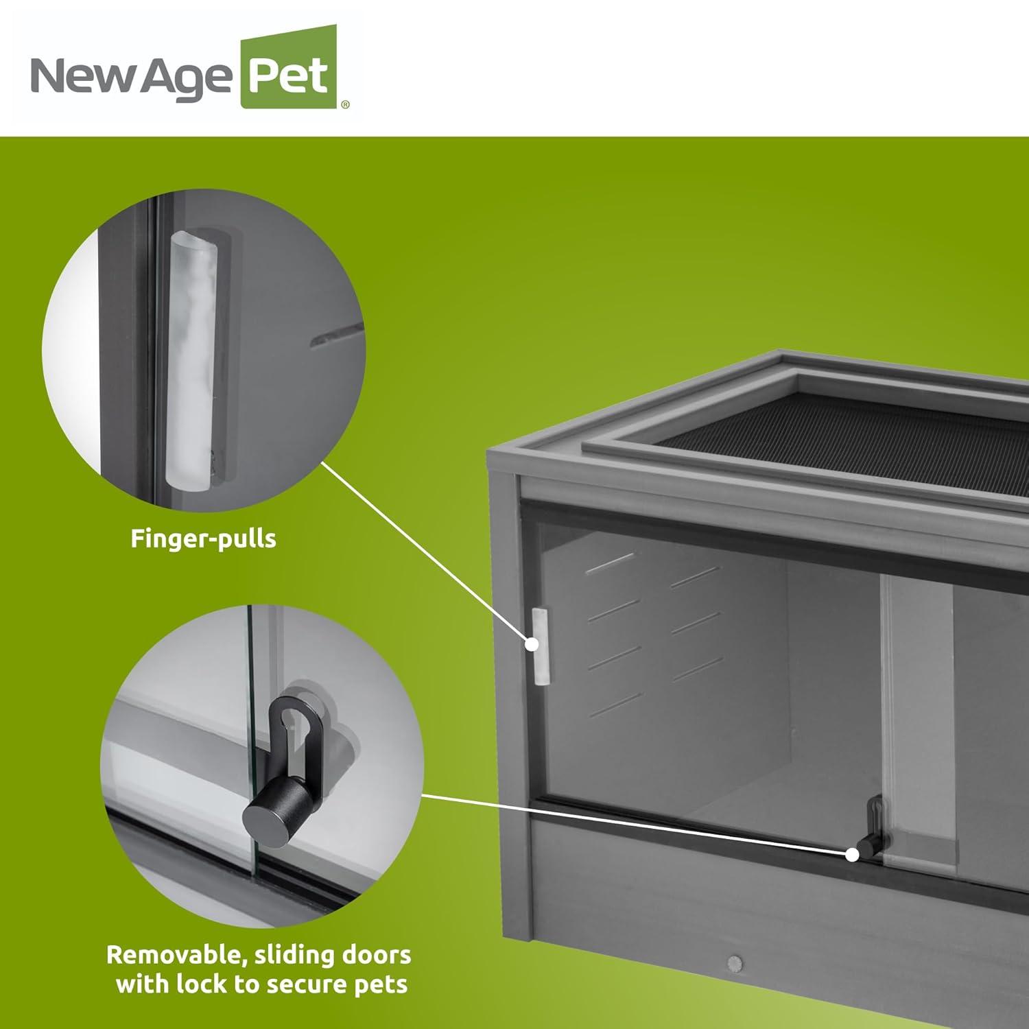New Age Pet® ECOFLEX® 36 in. Mojave Reptile Terrarium Lounge - Durable Composite Habitat with Ventilated Side Panels, Removable Sliding Glass Doors and Mesh Screen Top for UV/Heat Lamp Setup