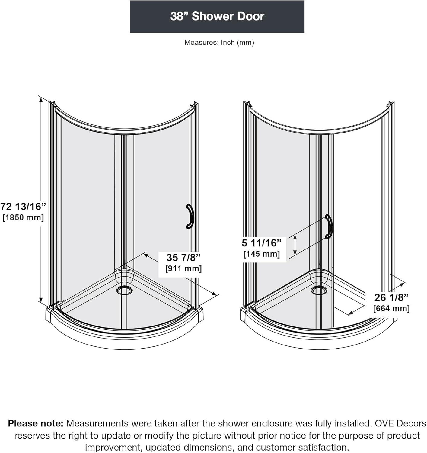 Breeze 38 in. Framed Round Sliding Clear Glass Shower Kit with Base Included