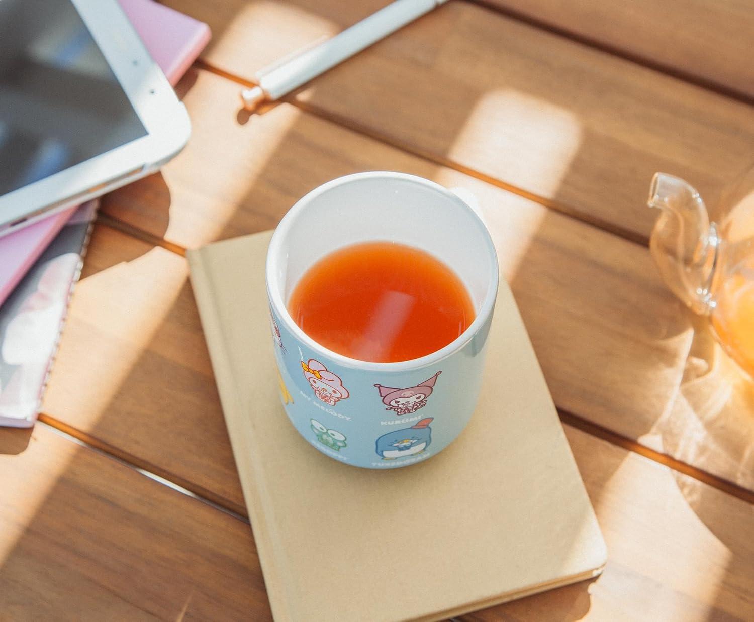 Silver Buffalo Sanrio Hello Kitty and Friends Drinking Boba Ceramic Tea Cup | 9 Ounces