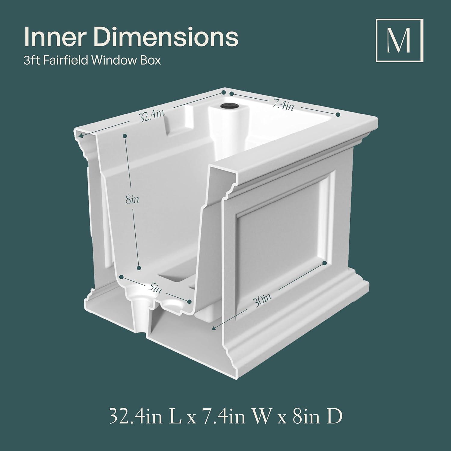 The Anastasiya Resin Window Box Planter with Water Reservoir
