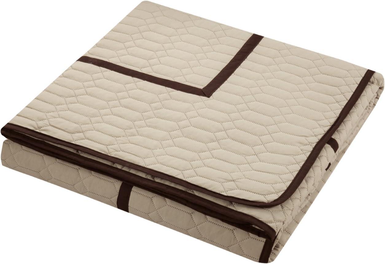 8 Pc. Neal Hotel Collection 2 Tone banded Geometrical Embroidered, Quilt in a bag, Includes sheets set, Shams and
