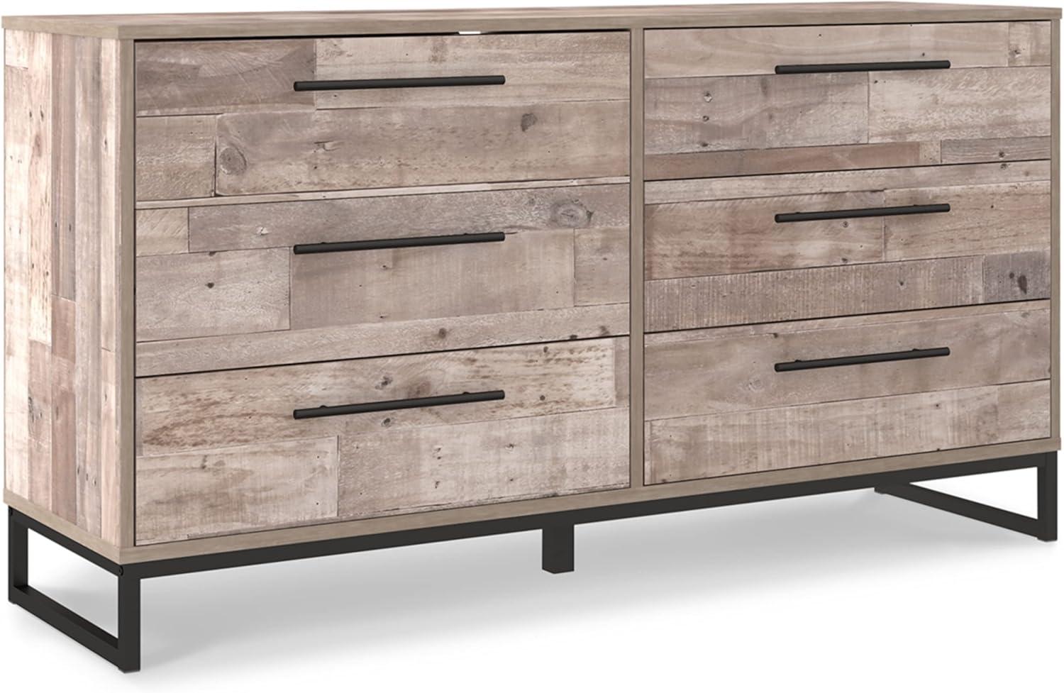 Signature Design by Ashley Casual Neilsville 6 Drawer Dresser, Whitewash