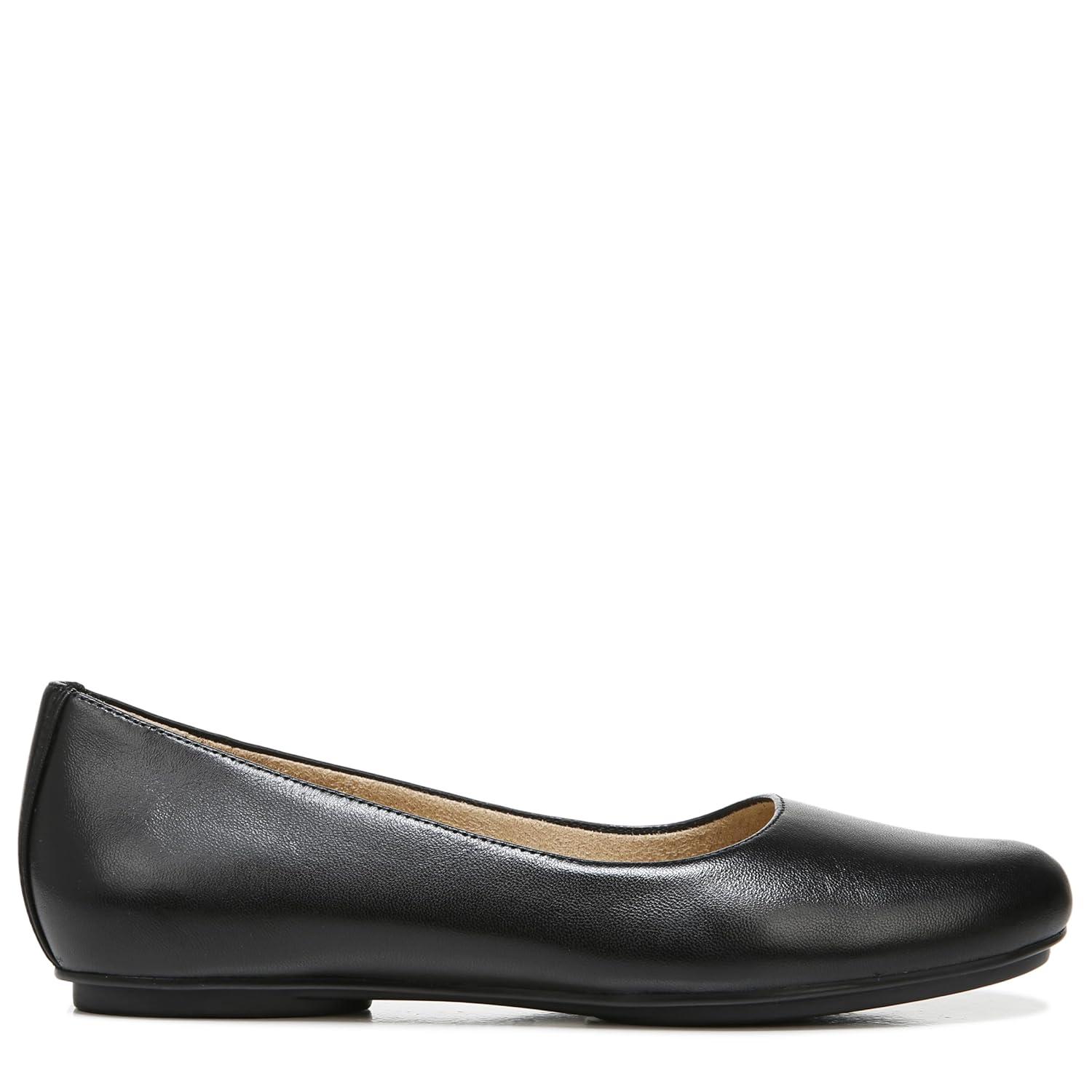 Maxwell 7.5 Black Leather Ballet Flat with Advanced Cushioning