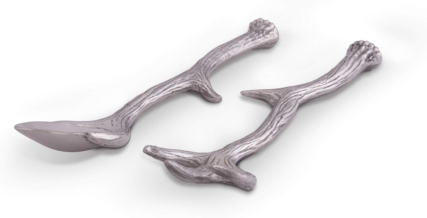 Rustic Aluminum Antler Salad Serving Set, 13.25 inches