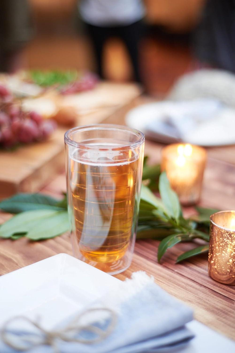 Red and Clear Double-Walled Insulated Travel Tumbler Set, 16oz