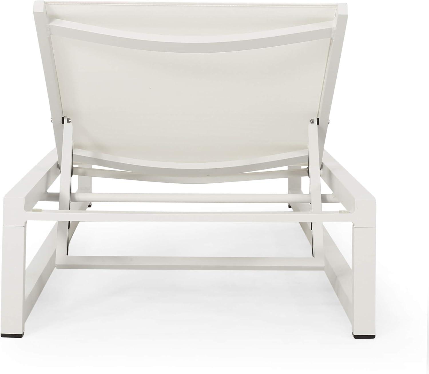 Christopher Knight Home Modesta Outdoor Aluminum Mesh Chaise Lounge (Set of 2) by  White