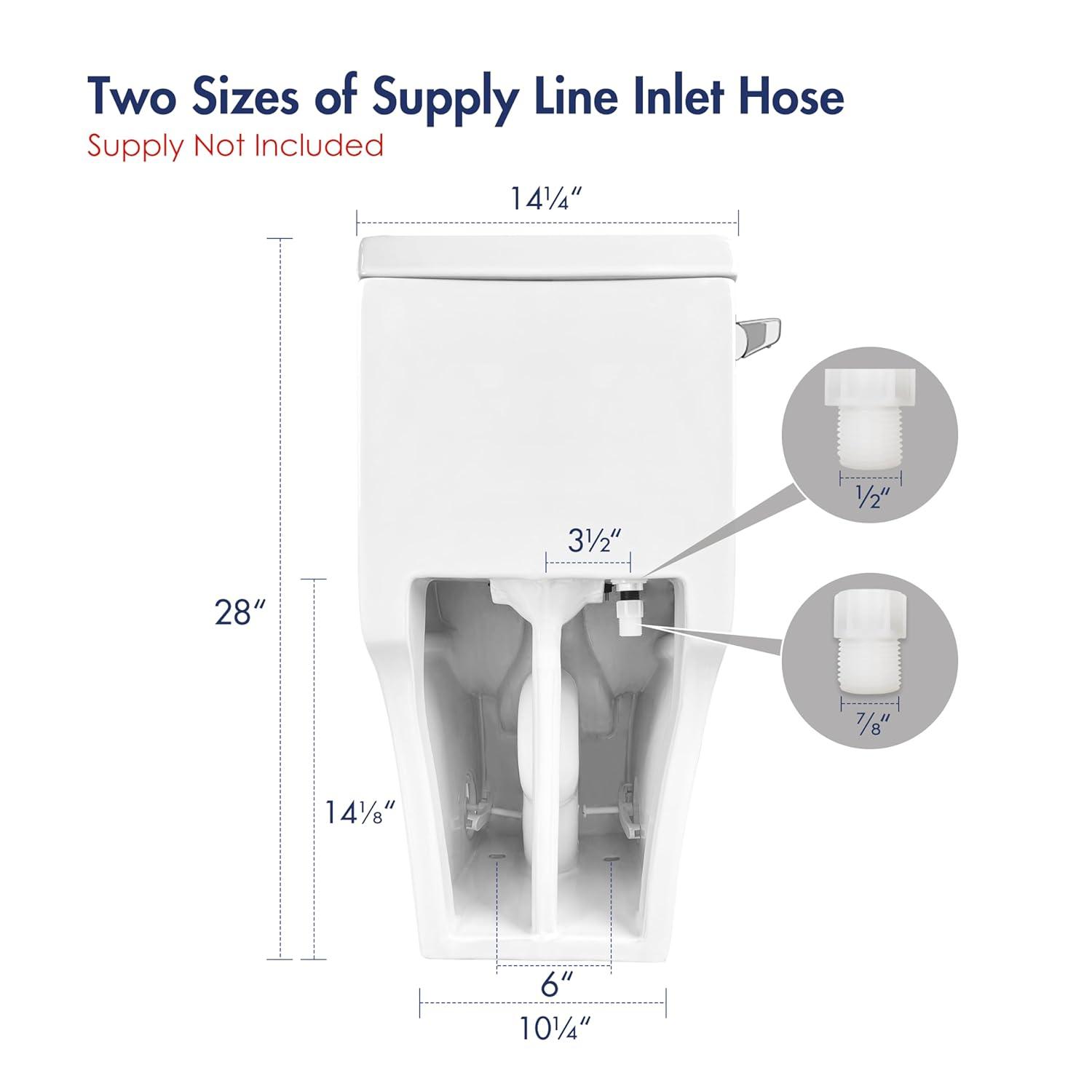 Eridanus One Piece Toilet Elongated With Soft Closing Seat, Comfortable ADA Compliant 17" Chair Height Seat, Powerful & Quiet Left Side Trip Lever Flush (1.28 GPF), 12" Rough-In