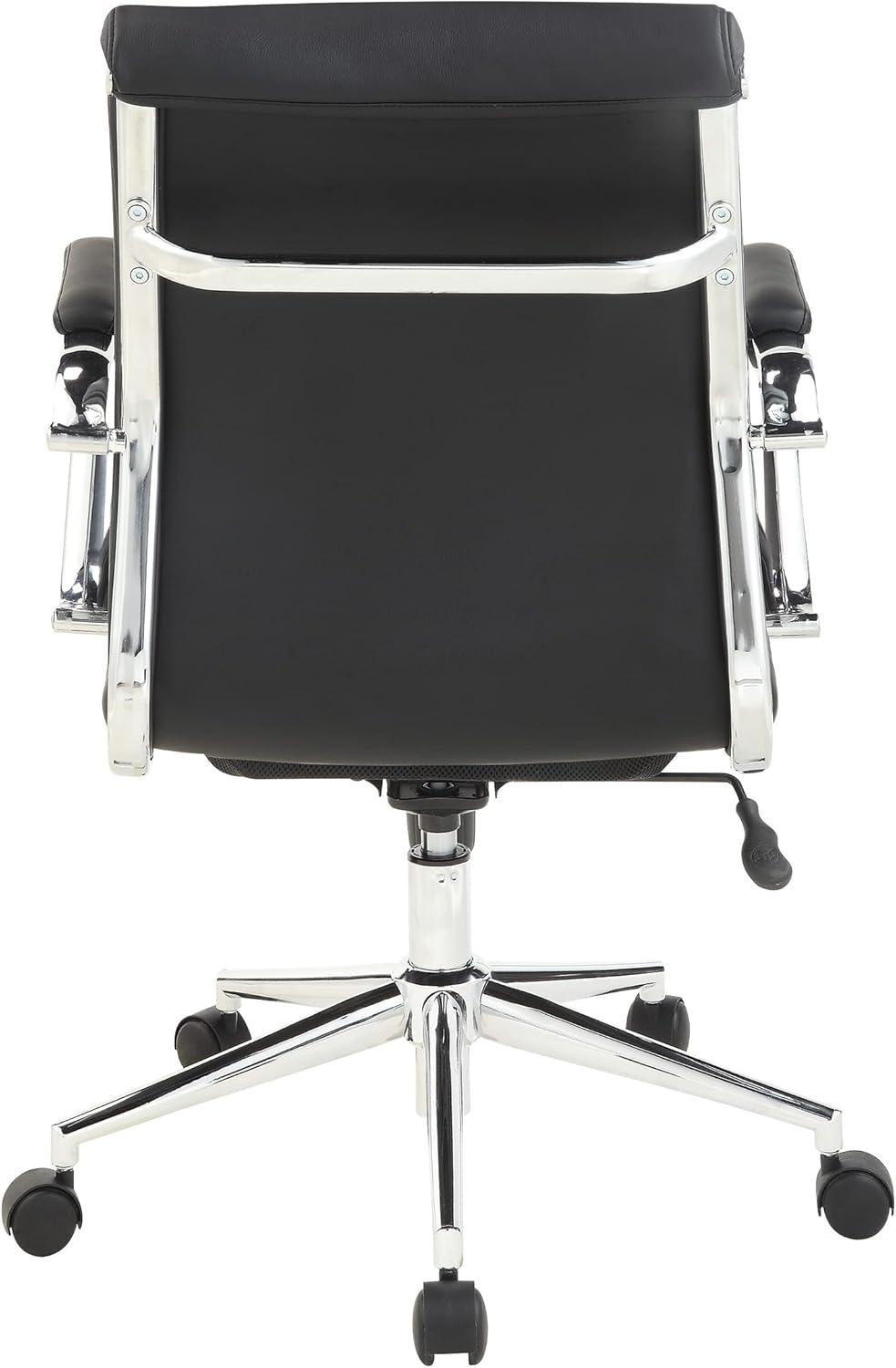 Mid Back Manager's Chair with Dillon Black Fabric and Chrome Base