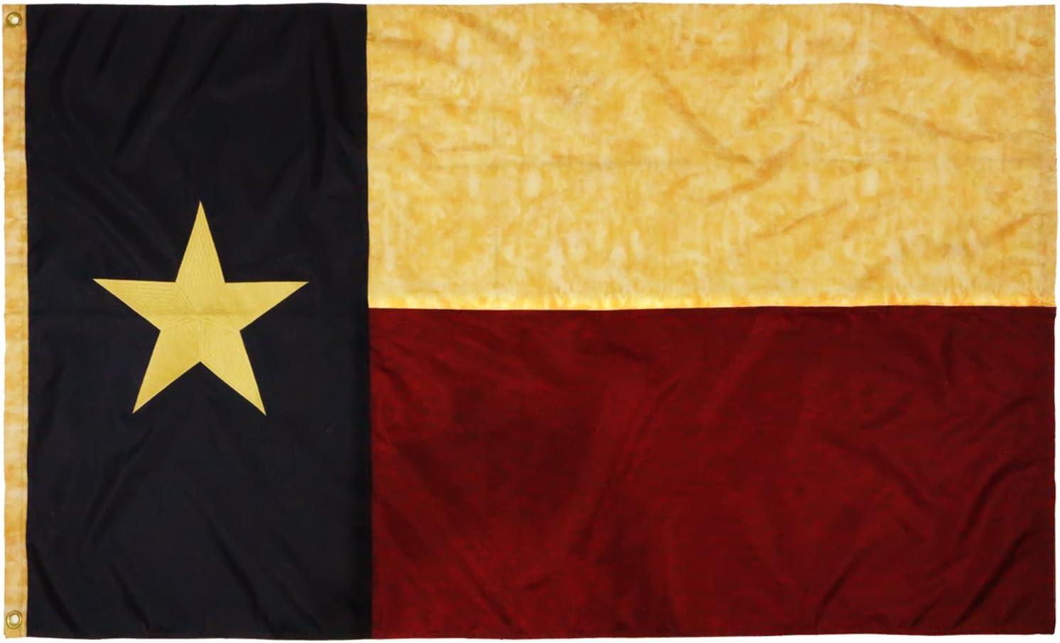 Vintage Style Tea Stained Texas State Flag 3x5 Foot Nylon