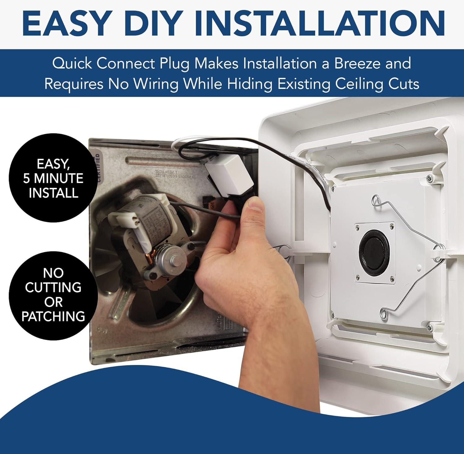 Broan Bluetooth Ceiling Mounted Ventilation Fan, White