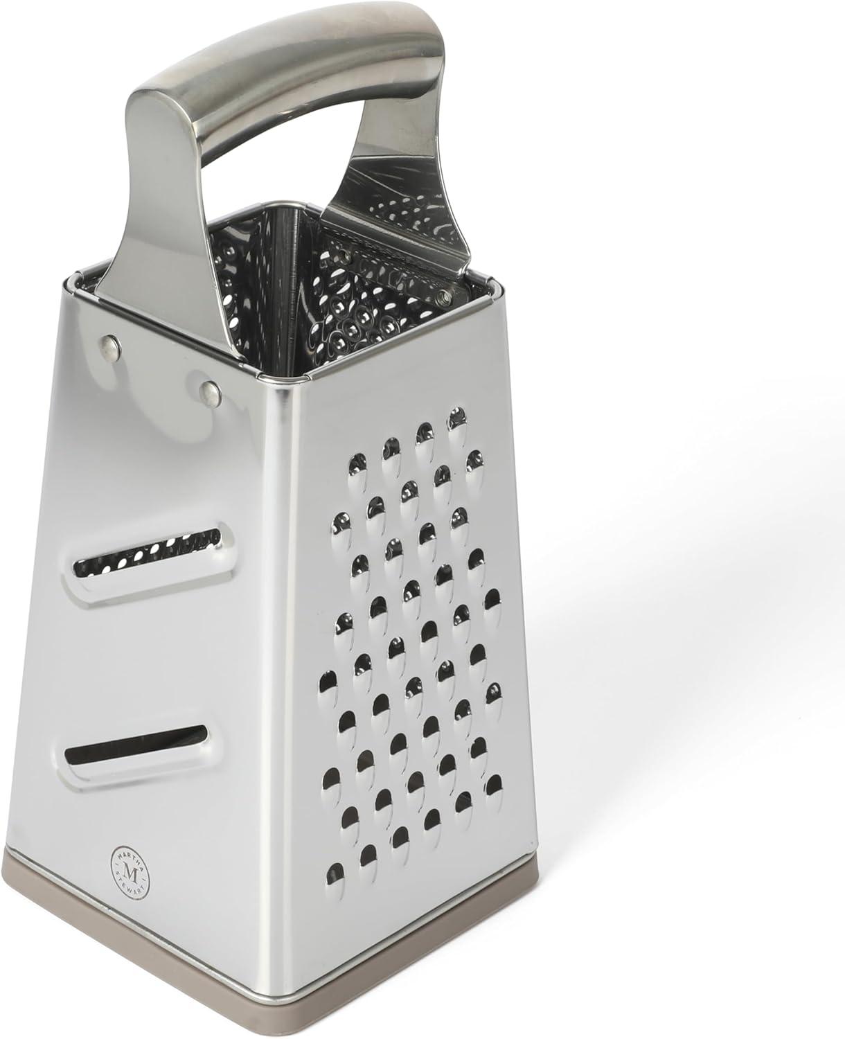 Stainless Steel 4-Sided Box Grater with Non-Slip Base