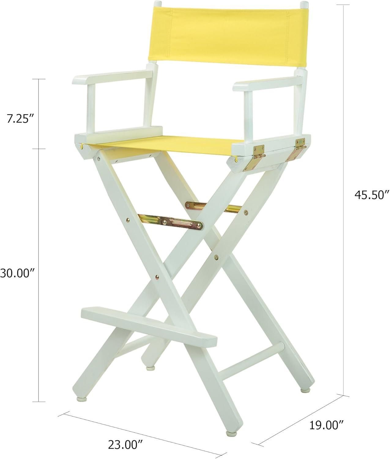 "30" Director's Chair White Frame-Yellow Canvas"