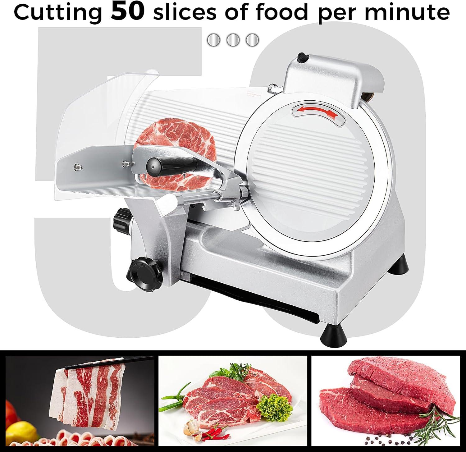 Fashionwu Fashionwu  Commercial Electric Meat Slicer 10" Food Cutter 240W Frozen Deli Slicer Machine