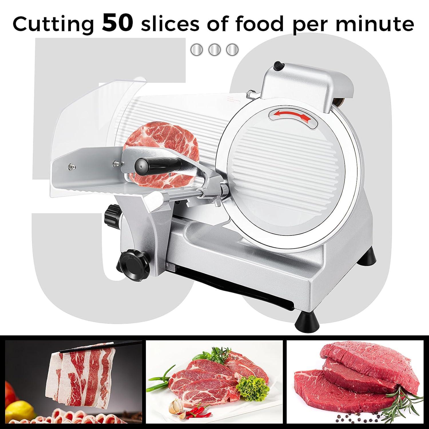 Fashionwu Fashionwu  Commercial Electric Meat Slicer 10" Food Cutter 240W Frozen Deli Slicer Machine