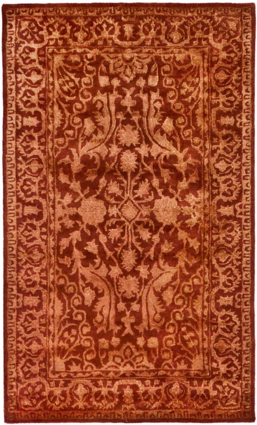 SAFAVIEH Silk Road Collection 2'6" x 4' Rust SKR213E Handmade Traditional Wool Accent Rug