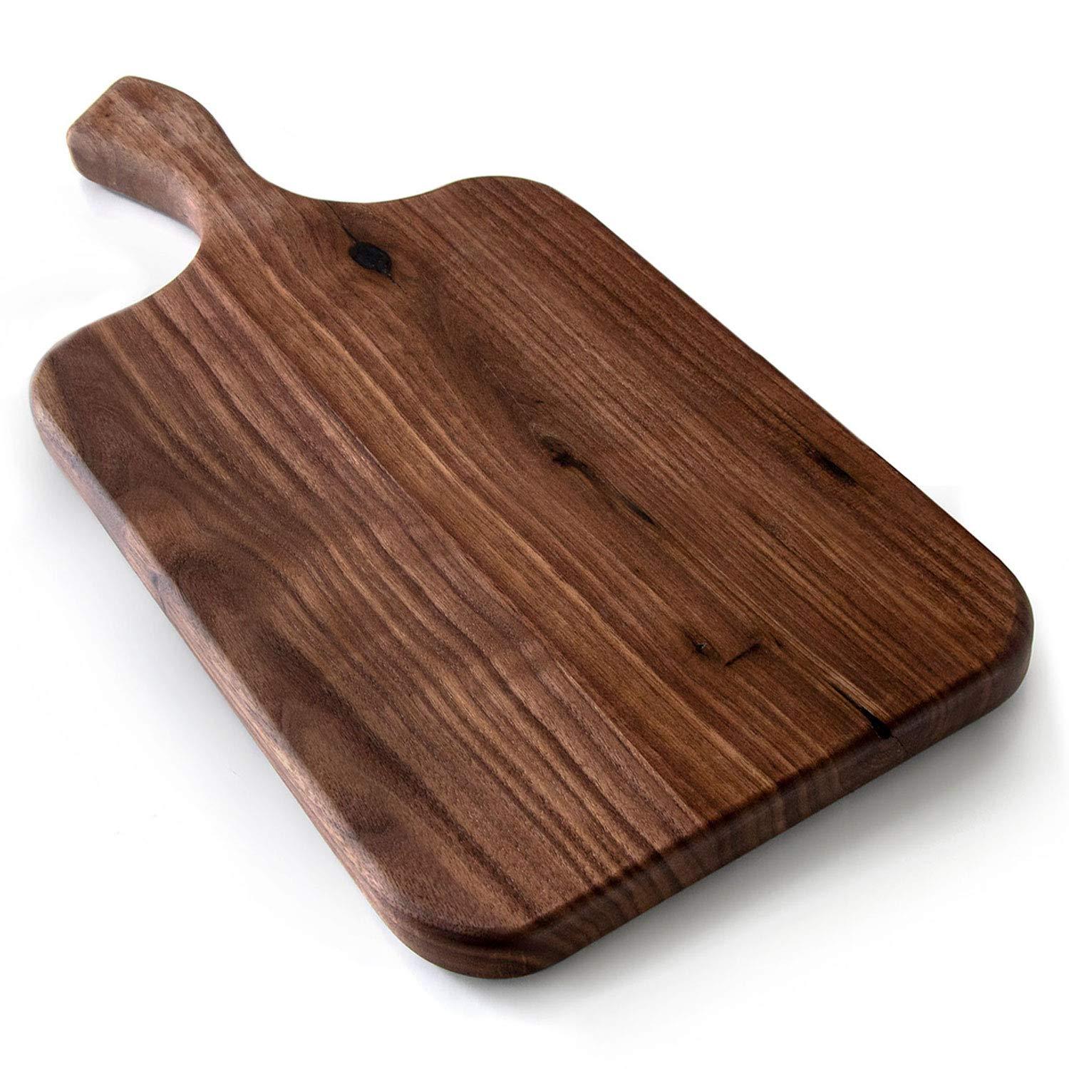 Brazos Home Dark Walnut Wood Cutting Board for Kitchen, Seasoned, Chopping Board, Wood Cheese Board, Charcuterie Platter, Ideal for Serving or Chopping Fruit, Vegetables, Cheese or Meat, 13x7, Medium