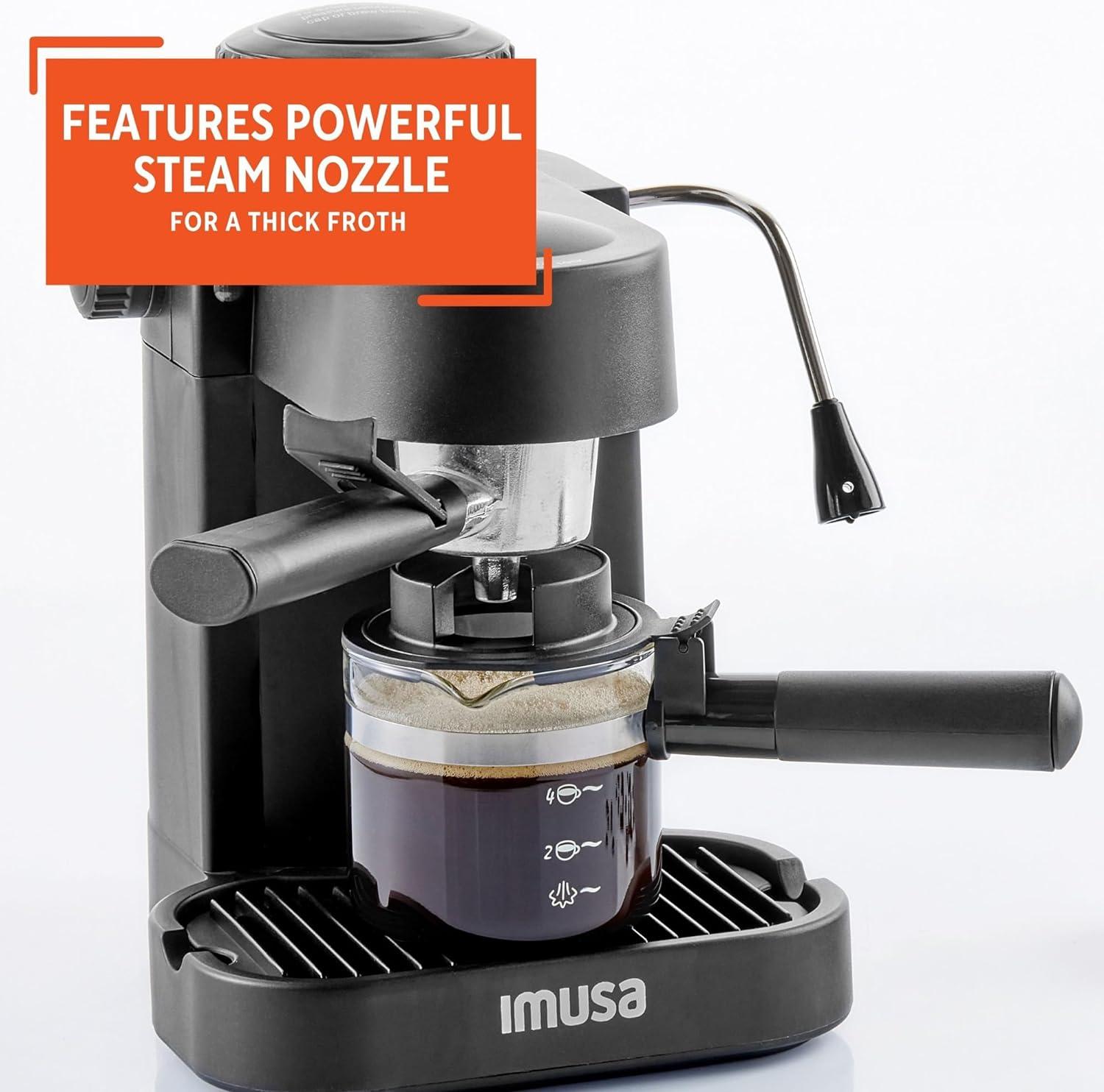 IMUSA Semi-Automatic Cappuccino & Espresso Machine with Frother