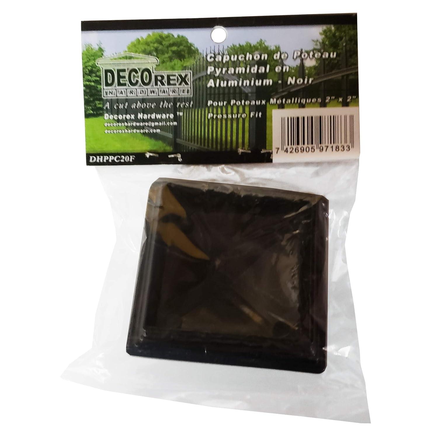 2" x 2" Aluminium Pyramid Post Cap for Metal Posts - Pressure Fit - Black (DHPPC20F)