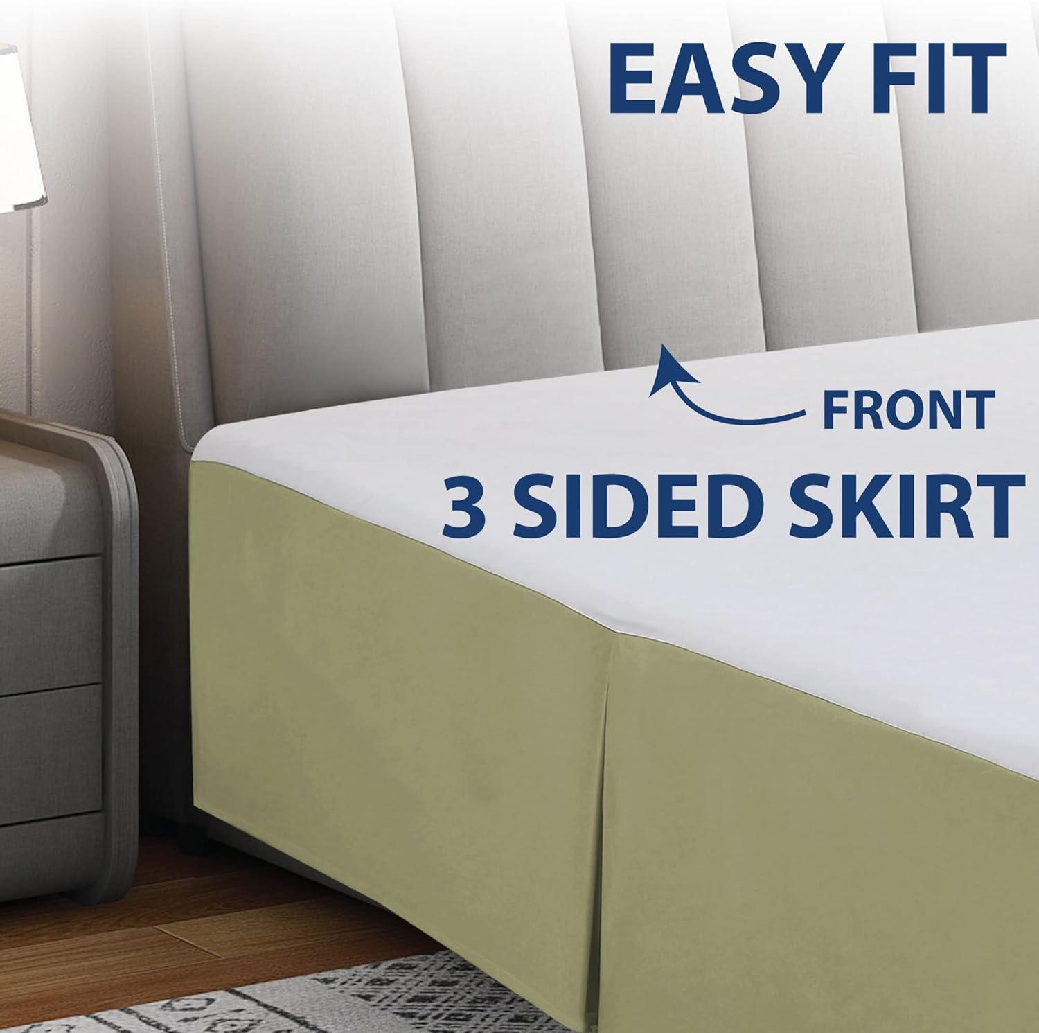 Sage Pleated Twin Microfiber Bed Skirt