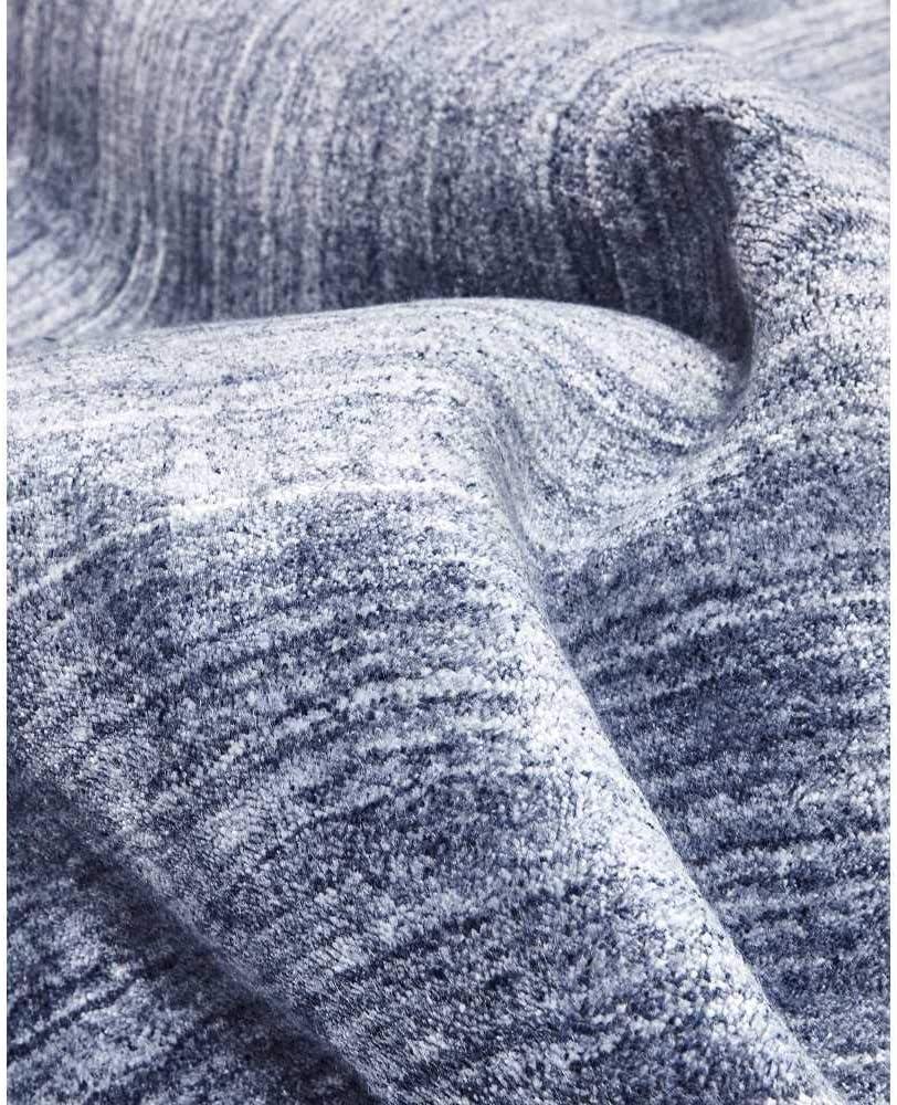 Harbor Denim Stripe Hand-Knotted Wool-Blend 5' x 8' Area Rug