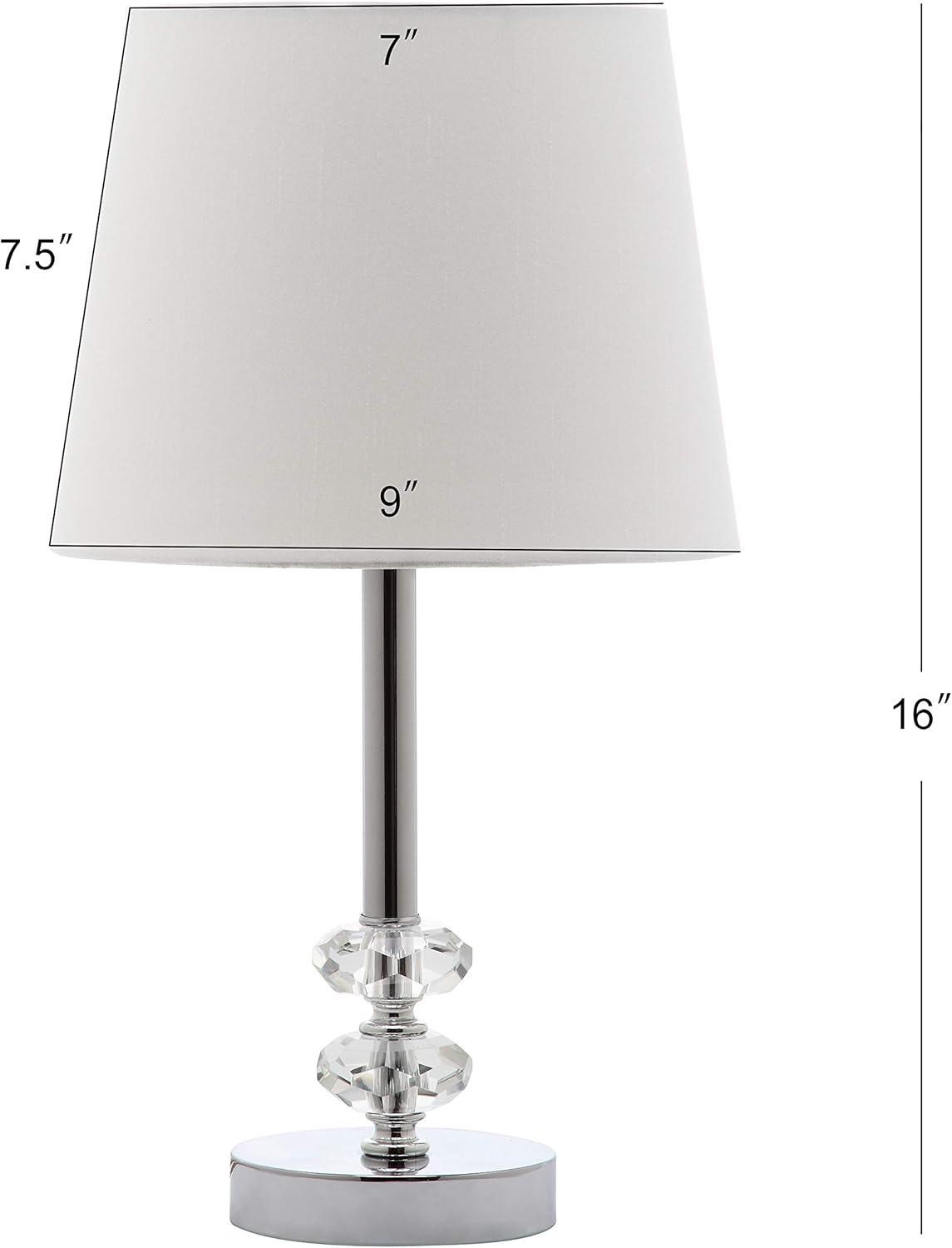 Ashford Clear Crystal Orb Table Lamp Set with White Shade