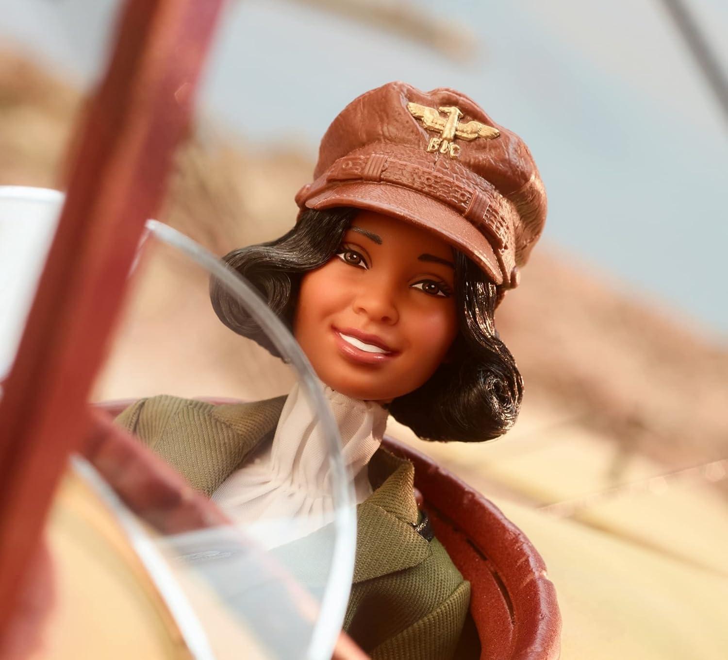 Barbie Inspiring Women Bessie Coleman Collectible Doll with Aviator Suit, Helmet and Goggles