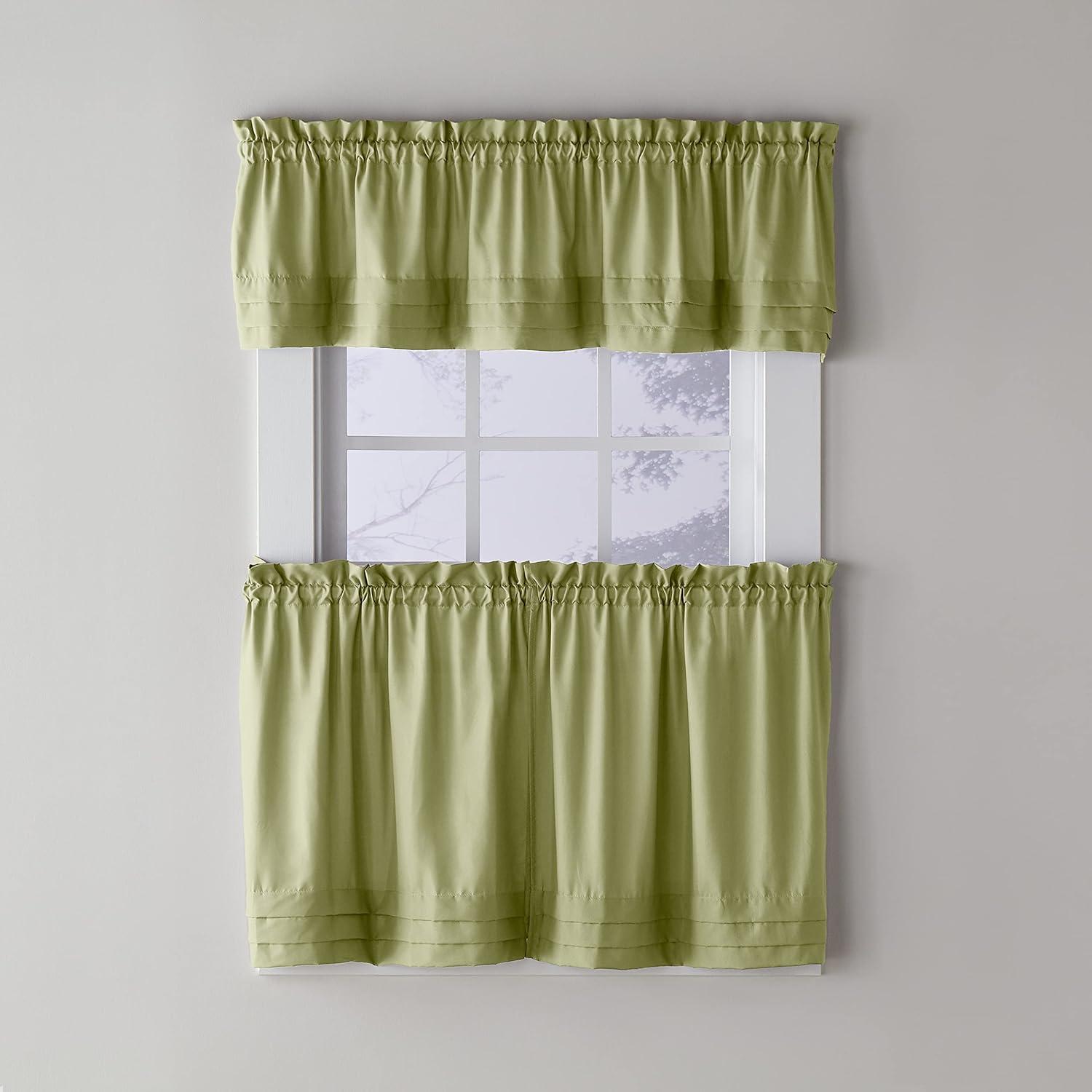 SATURDAY KNIGHT LTD Rod Pocket Light Filtering Valances, 57 in x 45 in 2 Panels