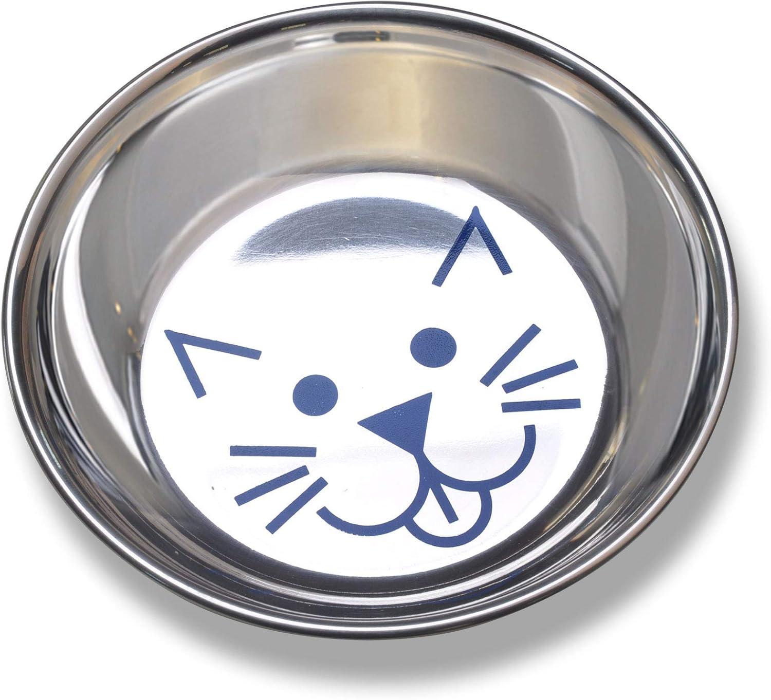 Stainless Steel Non-Skid Cat Bowl with Rubber Bottom, 8 oz