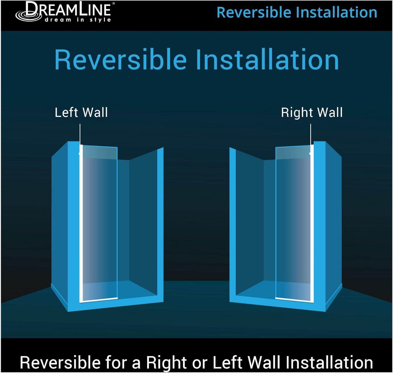 Linea 34" W x 72" H Frameless Fixed Glass Panel