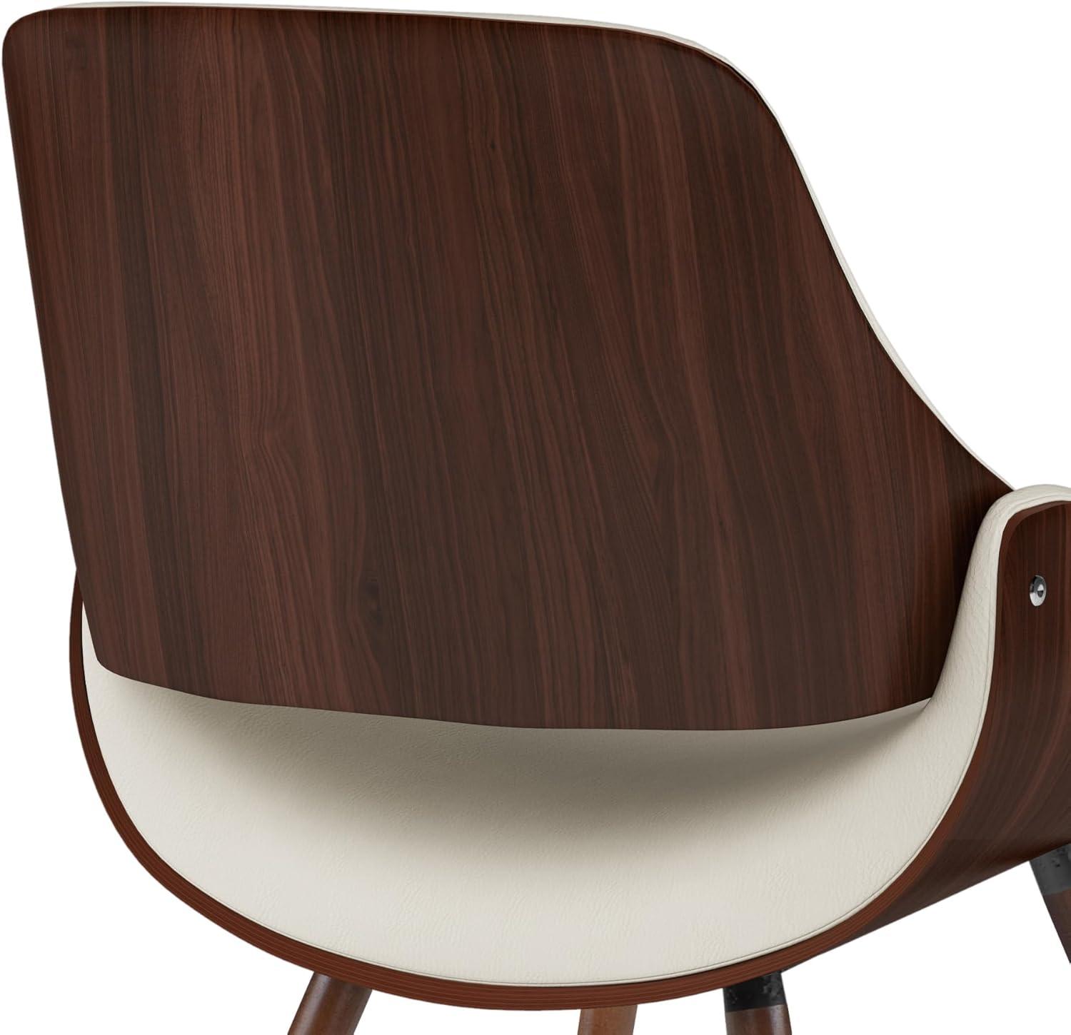 Simpli Home Malden Upholstered Dining Chair with Ergonomic Solid Wood Frame and Mid-Century Modern Style