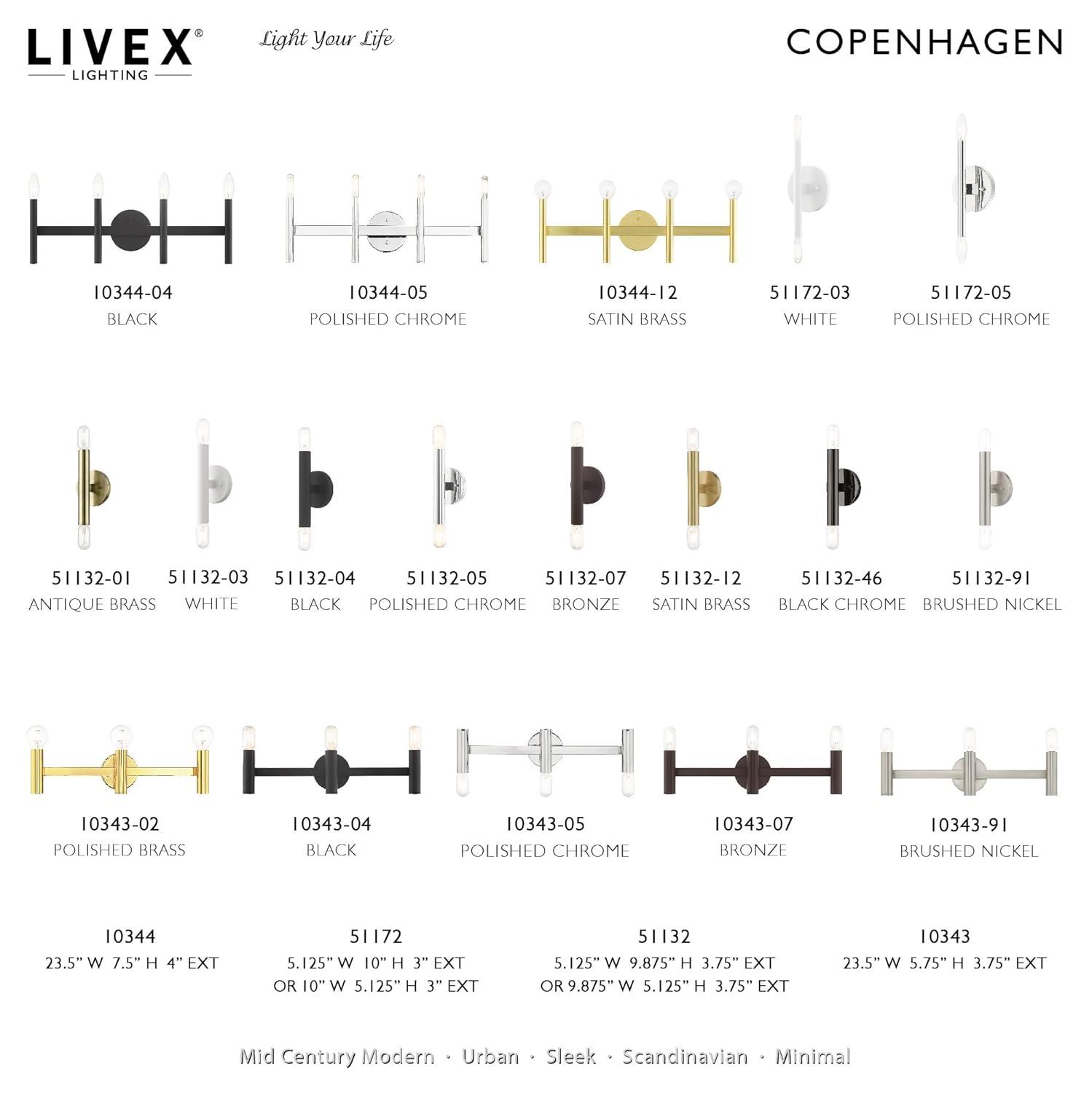 Livex Lighting Copenhagen 2 - Light Wall Light in  White