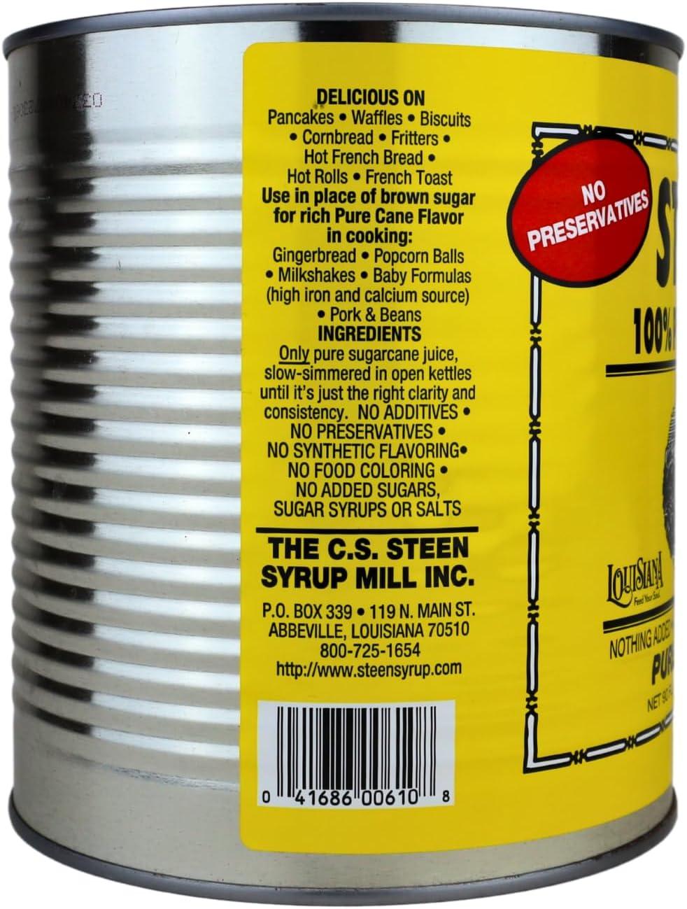 Steen's 100% Pure Cane Syrup 90 Fl Oz Yellow Tin