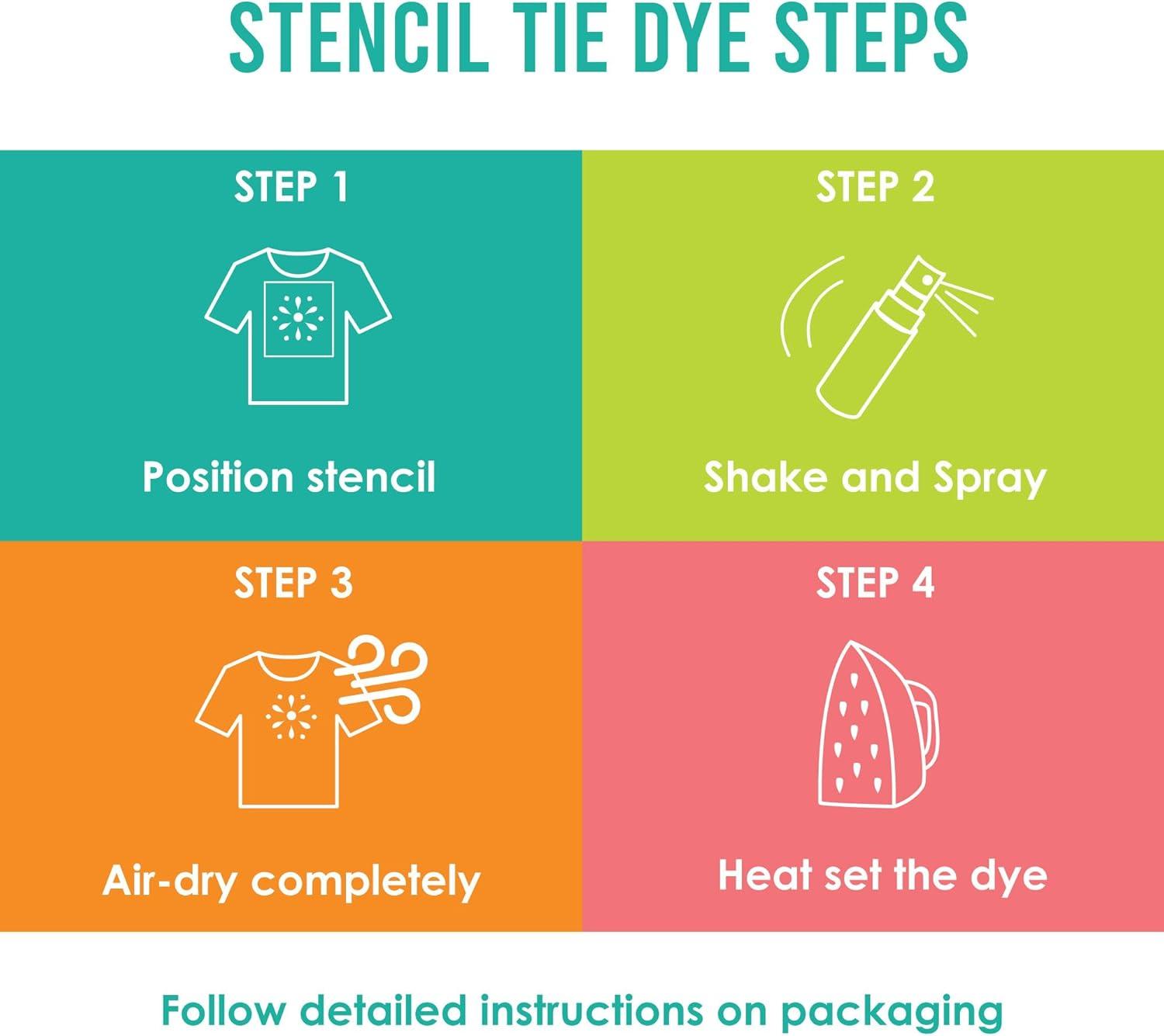 SEI Natural Fade Tie Dye Kit, Craft and Fabric Spray, 8 Colors