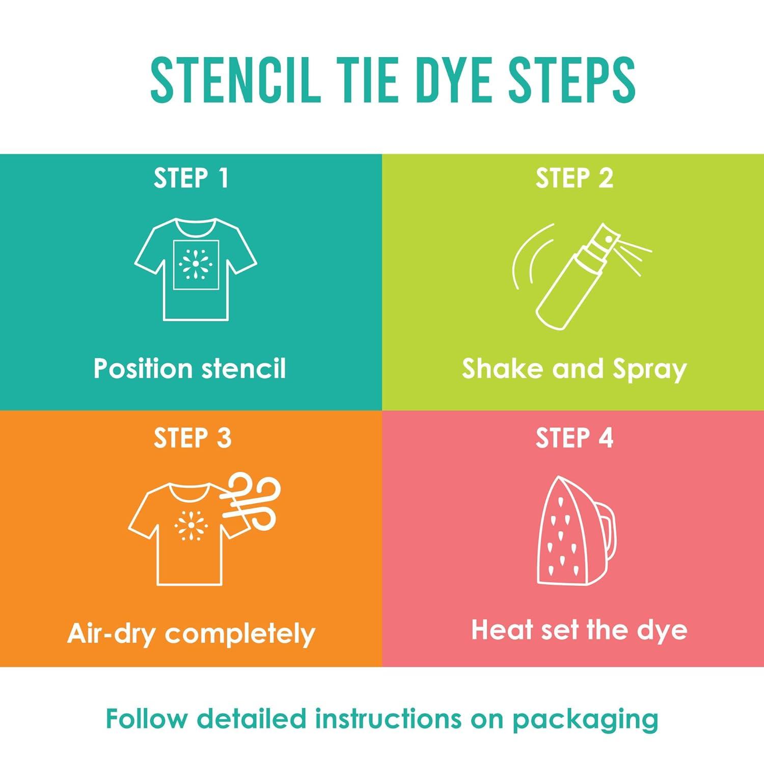 SEI Natural Fade Tie Dye Kit, Craft and Fabric Spray, 8 Colors