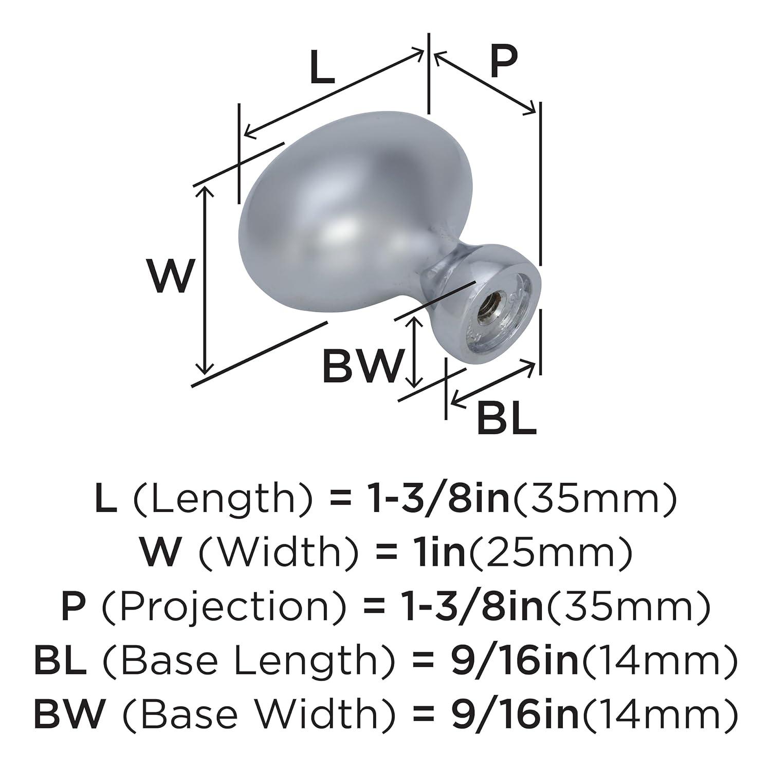 1 3/8" Length Oval Knob Multipack