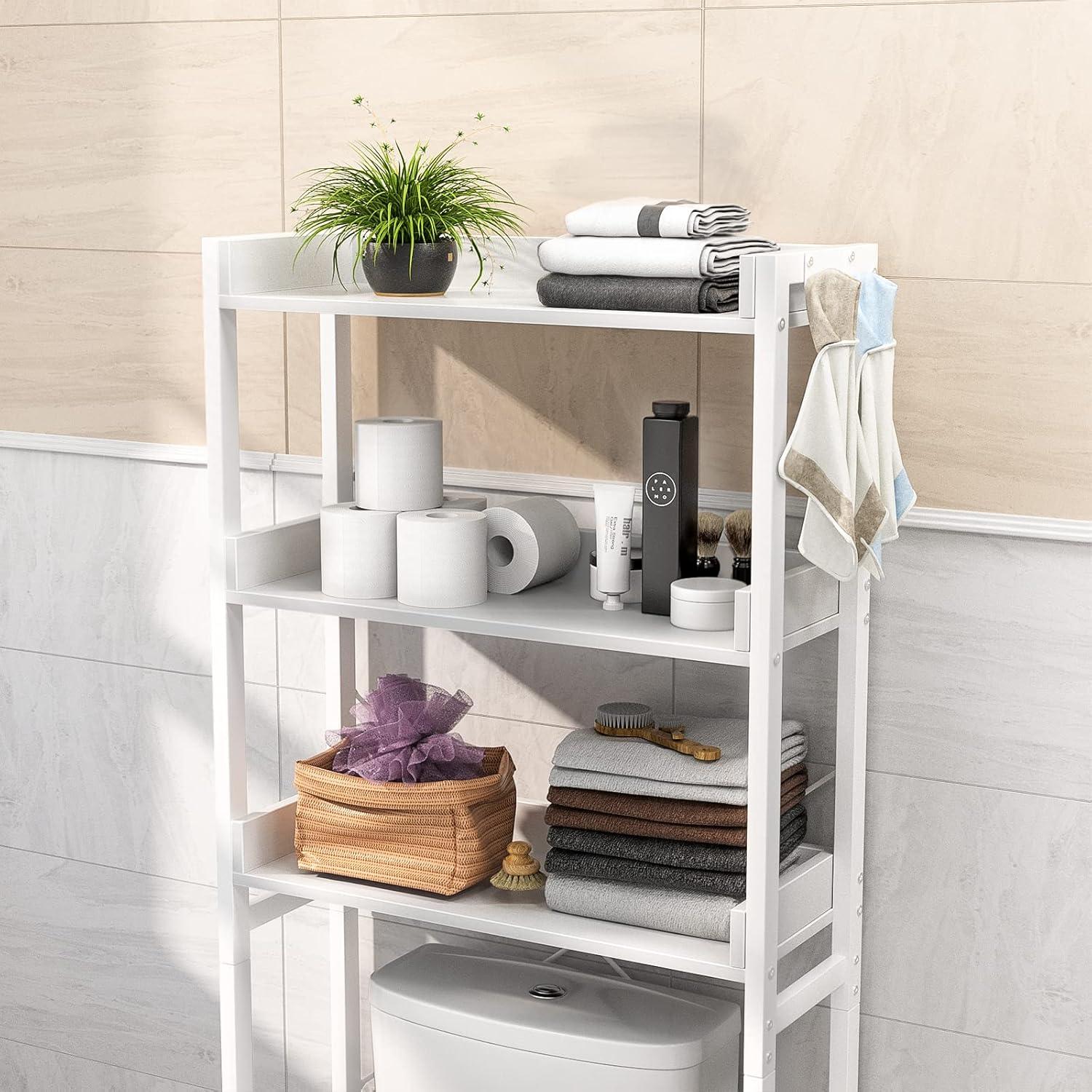 Lorelia Over The Toilet Storage Shelf 3-Tier Bathroom Shelves Over Toilet Shelves White