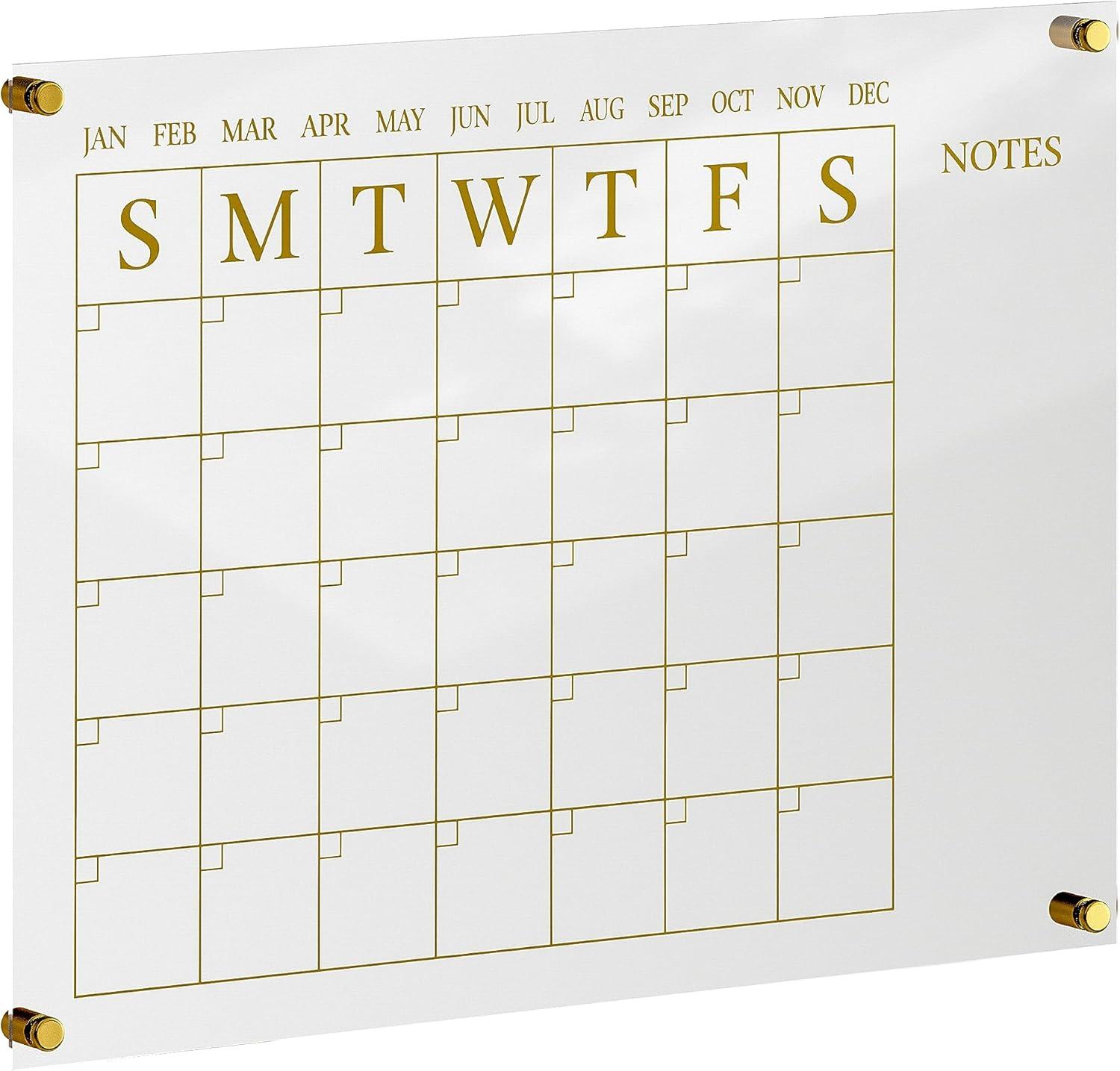 Thomas Martha Stewart Acrylic Wall Calendar with Notes with Dry Erase Marker and Mounting Hardware