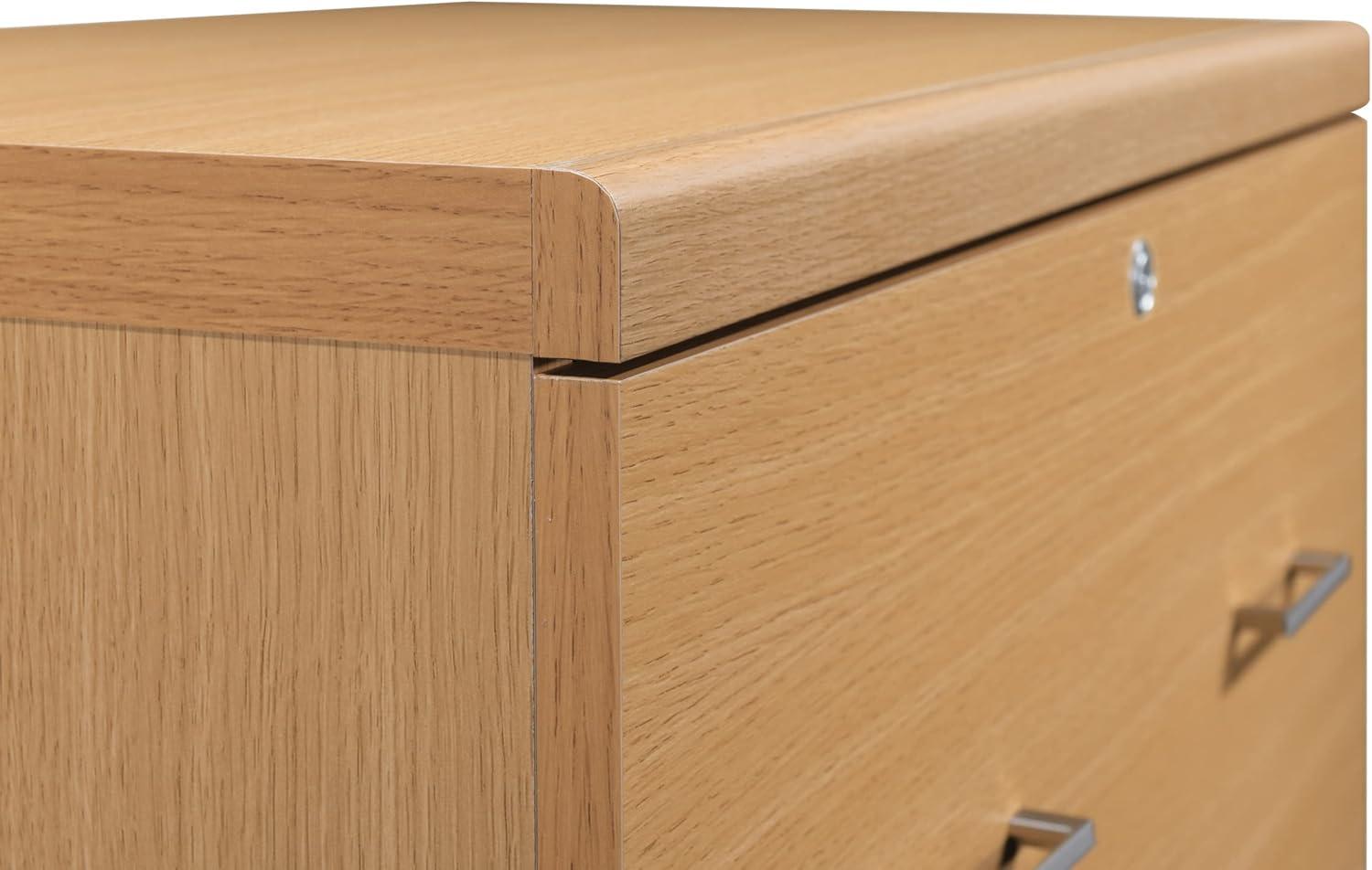 Alpine 2-Drawer Engineered Wood Lateral File with Lockdowel  in Natural Finish