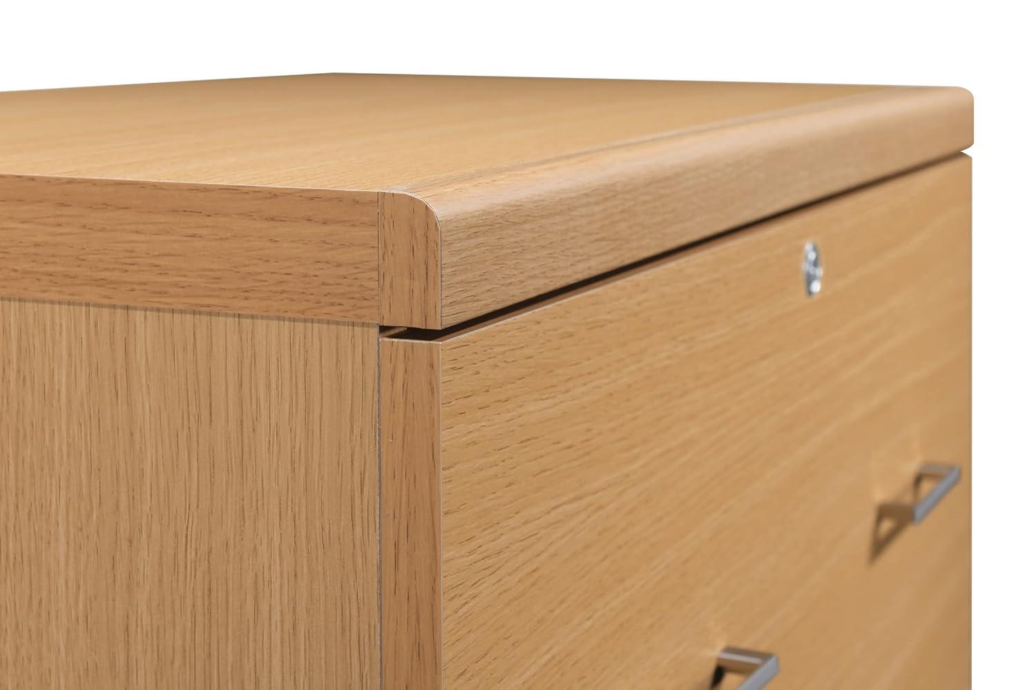 Alpine 2-Drawer Engineered Wood Lateral File with Lockdowel  in Natural Finish